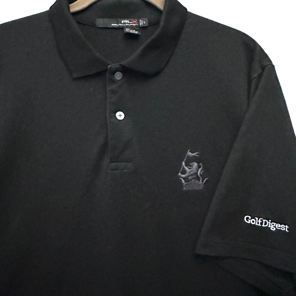 RLX Ralph Lauren Mens L St. Andrew's Links Embroidered Crest Golf Digest Polo